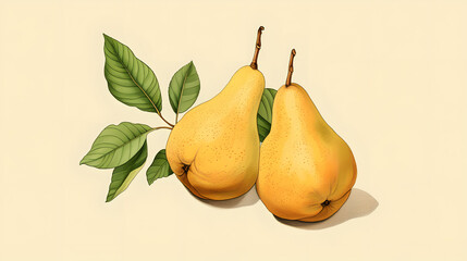 Hand drawn style fragrant pear illustration