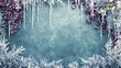 © addymawy - Frozen Branches and Icicles Bordering a Blue Background