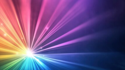 Poster - Vibrant Rays of Light in Colorful Spectrum Pattern