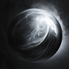 Poster - Mysterious orb of light, black and grey