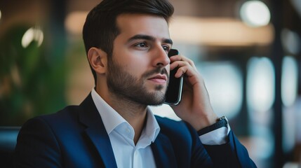 businessman talking on his phone