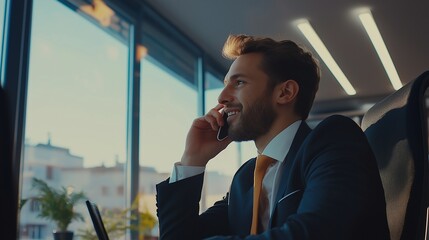 businessman talking on his phone