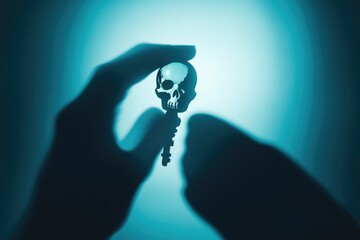 Wall Mural - A person holds a skeleton key in their hand