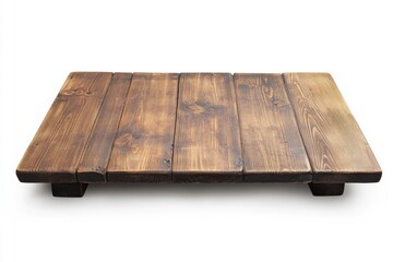 Poster - Close-up shot of a wooden table on a white background, great for use in product photography or design concepts