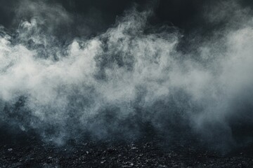 Poster - A black and white photo of smoke emerging from a fire hydrant