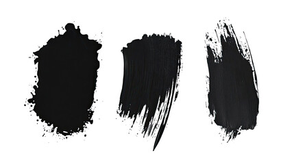 Poster - Abstract Black Paint Splashes and Brush Strokes on a White Background Generative AI