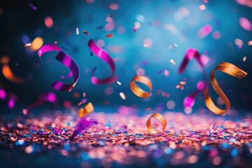 Poster - Colorful confetti falls from the sky in this vibrant and joyful scene