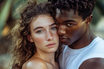 Poster - A man and a woman posing for a photo in a relaxed atmosphere