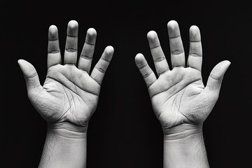 Realistic image of two hands, one reaching up into the light and the other reaching down into shadow, symbolizing the dualism of aspiration and grounding