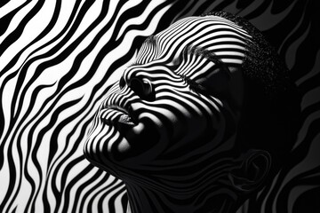 Aufkleber - A person with unique facial markings, great for creative or artistic concepts