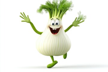 Poster - A colorful cartoon onion with a smiling face, perfect for illustrations and designs