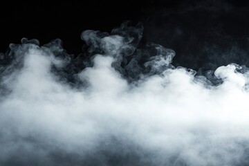 Poster - A detailed view of smoke on a dark background, suitable for use in illustrations or designs where a mysterious atmosphere is needed