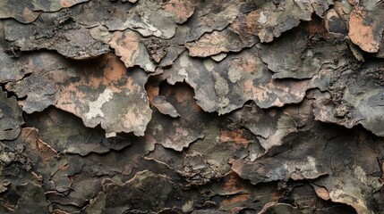 Poster - A close-up shot of a tree trunk with peeling bark, great for nature and outdoor themed designs