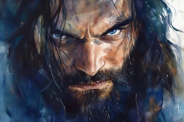 Poster - Portrait of a person with distinctive features, suitable for use in editorial or commercial contexts