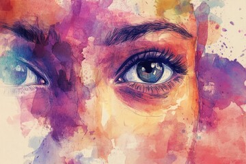 Canvas Print - A detailed view of human eyes, ideal for usage in portraits, identity cards, or any other context where eye details are important