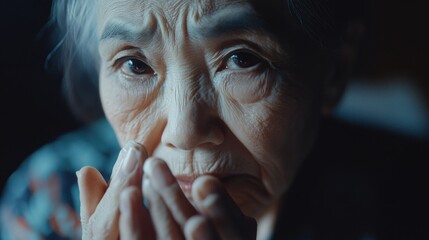 Poster - A person holds their hands over their face, concealing their identity and emotions