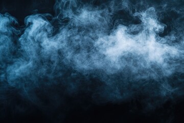 Poster - A close-up shot of thick smoke filling the air, against a dark and mysterious black background