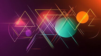 Poster - Abstract background with geometric shapes and glowing lights.