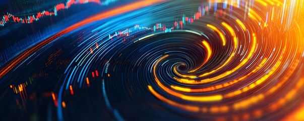 Poster - Dynamic swirl of vibrant colors creating a sense of motion and energy, perfect for illustrating technology or creativity.
