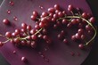 © Konstiantyn Zapylaie - Fresh red grapes on dark purple plate with elegant arrangement