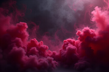 Wall Mural - a gloomy background with marsala neon smoke spreading on both sides
