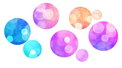 Poster - bright and colorful bokeh circles floating in isolated collection set generative ai