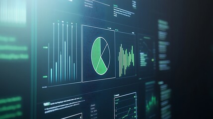 Poster - A close-up shot of a computer screen displaying various financial charts and data.