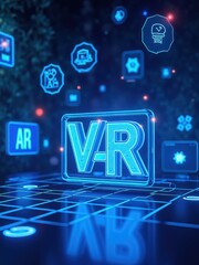 Poster - Dynamic Virtual Reality Scene with Neon Elements