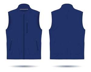 Poster - Dark blue zipper vest template