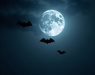  The dark shapes of bats against the moonlit sky._00003_