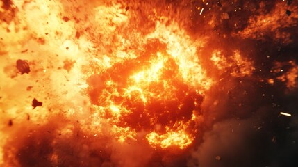 Poster - explosive fireball erupting with intense brightness