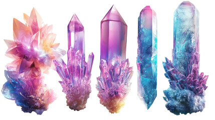 Poster - Futuristic Collection of Crystals in Abstract Caverns Generative AI