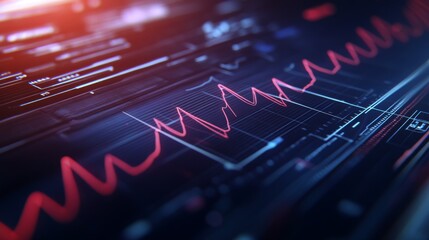 Fototapete - Abstract Digital Waveform Visualization Background