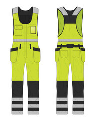 Wall Mural - Overall hi vis workwear mockup