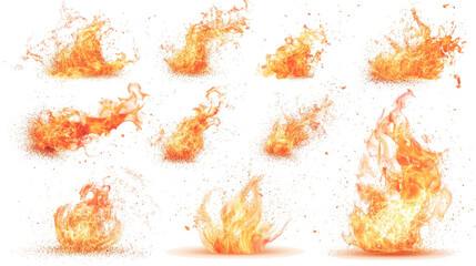 Poster - Isolated Realistic Fire Flames on Transparent Background Generative AI