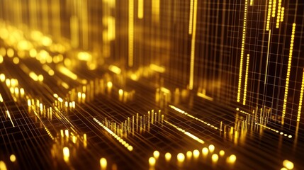 Aufkleber - Golden Abstract Data Visualization Background