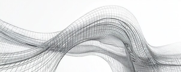 Contemporary 3D line art an innovative architectural structure