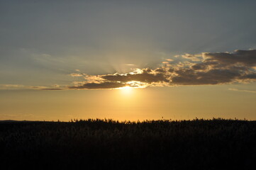 The beautiful landscape of cloud sky with sunset