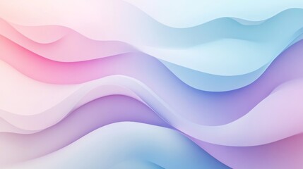 Aufkleber - Soft Pastel Waves Abstract Background Design