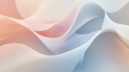 Poster - Smooth Flowing Abstract Waves in Soft Colors