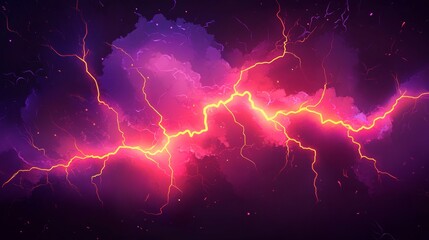 Vector illustration of electric lightning, symbolizing confrontation or battle.