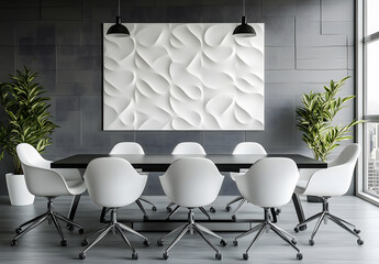 Wall Mural - Clean meeting room with poster mock-up design