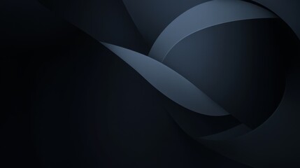 Poster - Abstract Dark Blue Waves with Smooth Curves