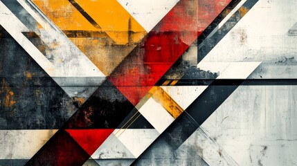 Aufkleber - Abstract Geometric Shapes in Bold Colors and Textures