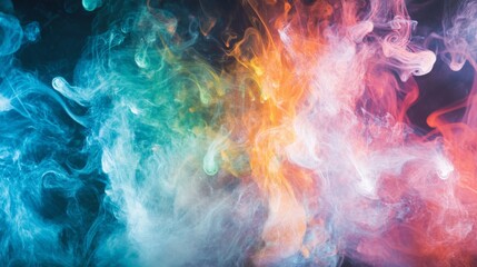 Aufkleber - Colorful Swirls of Smoke in Abstract Background