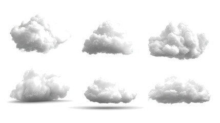 Poster - Fluffy White Clouds on a Transparent Background Generative AI