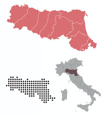 Sticker - Set maps of Emilia-Romagna province