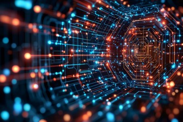 Digital Technology background of data and network