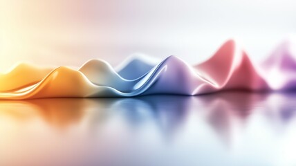 Canvas Print - Colorful fabric waves illuminated by soft light creating an abstract design