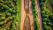 © anulak - A detailed aerial view of a muddy, bumpy and impassable road